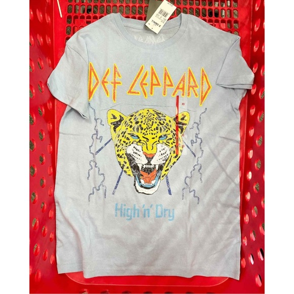 Women's Def Leppard Short Sleeve Graphic T-Shirt - Blue M - Picture 12 of 13